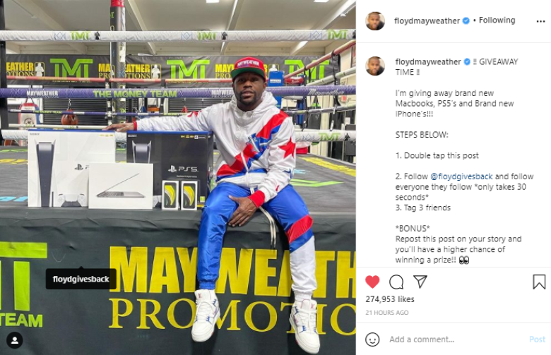 Floyd Mayweather mở giveaway máy PS5 - Ảnh 2