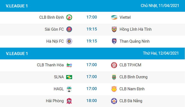Lịch thi đấu vòng 9 V-League 2021 - Ảnh 3