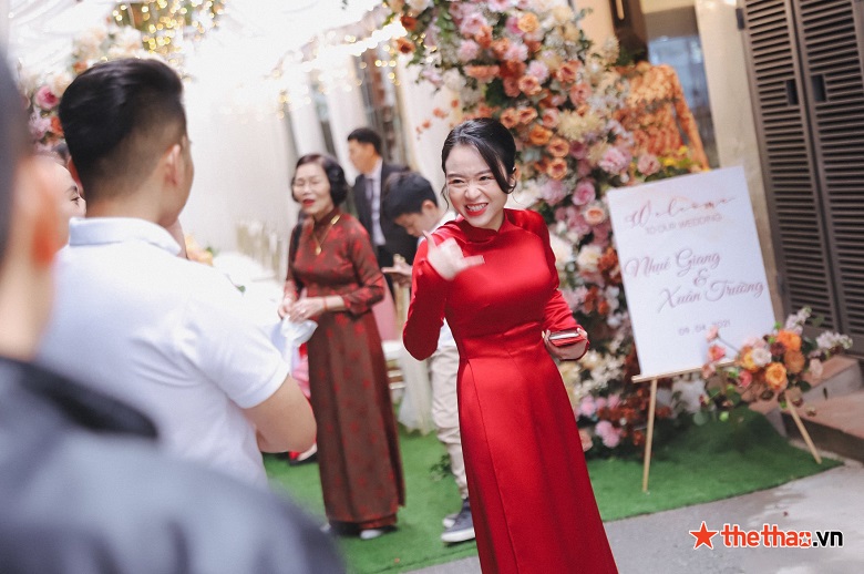 Hé lộ những khoảnh khắc hạnh phúc trong lễ ăn hỏi của Xuân Trường - Nhuệ Giang - Ảnh 5