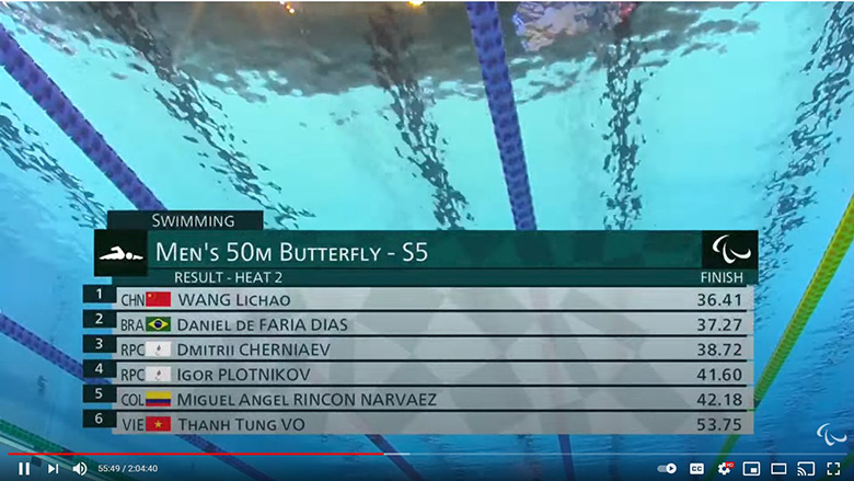 Võ Thanh Tùng phạm quy, dừng bước ở vòng loại 50m bướm nam S5 Paralympic Tokyo 2021 - Ảnh 2