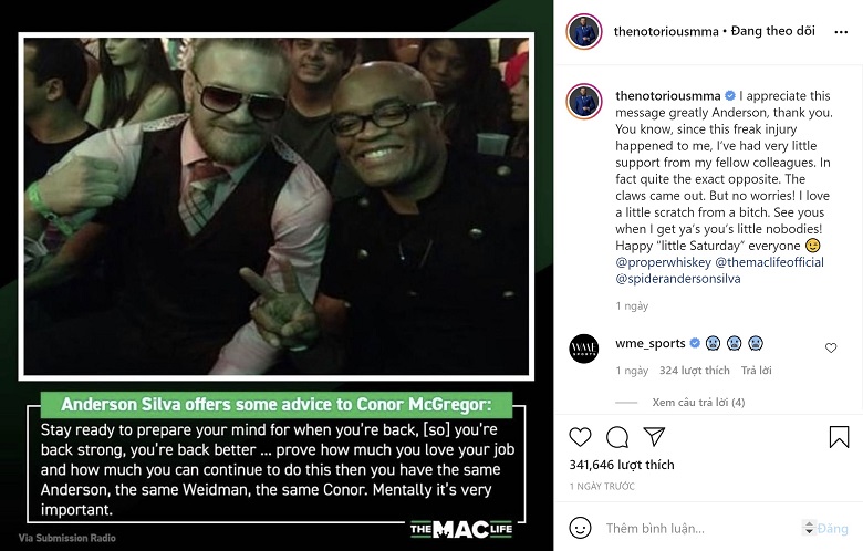 Conor McGregor cám ơn huyền thoại Anderson Silva: Tôi nhận được rất ít sự giúp đỡ - Ảnh 2