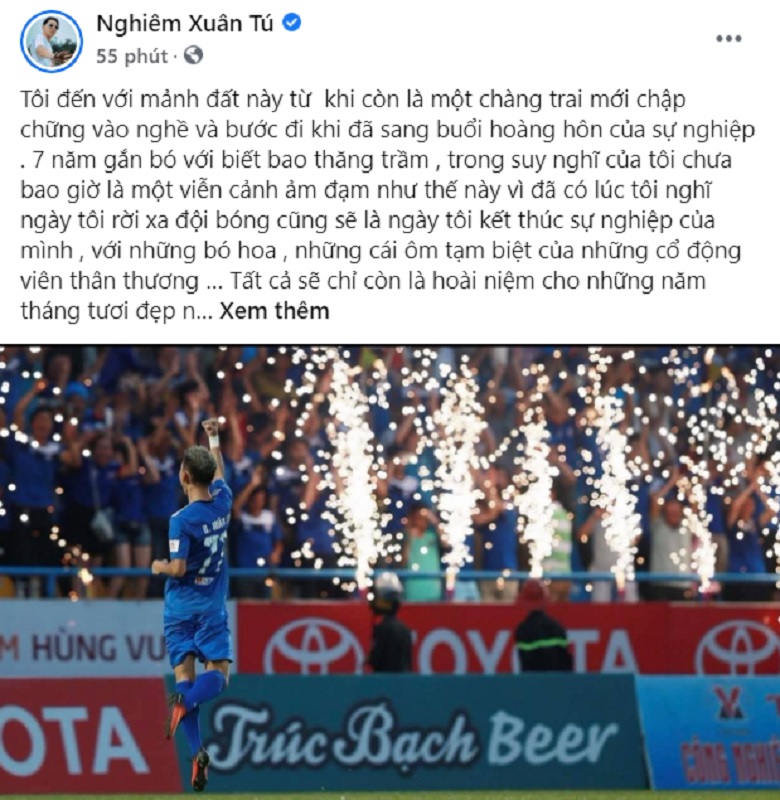 Nghiêm Xuân Tú viết tâm thư chia tay Than Quảng Ninh: 'Tôi từng nghĩ sẽ giải nghệ ở đây' - Ảnh 1
