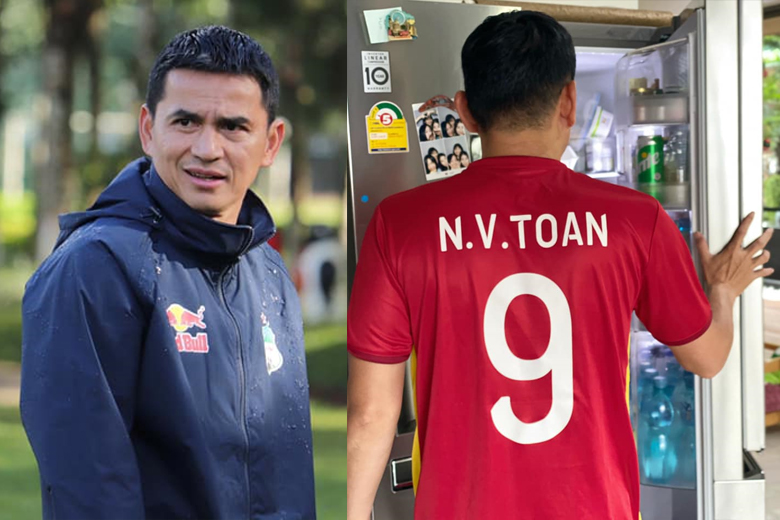 Kiatisuk khoác áo đấu của Văn Toàn, chúc tuyển Việt Nam thắng Australia - Ảnh 1