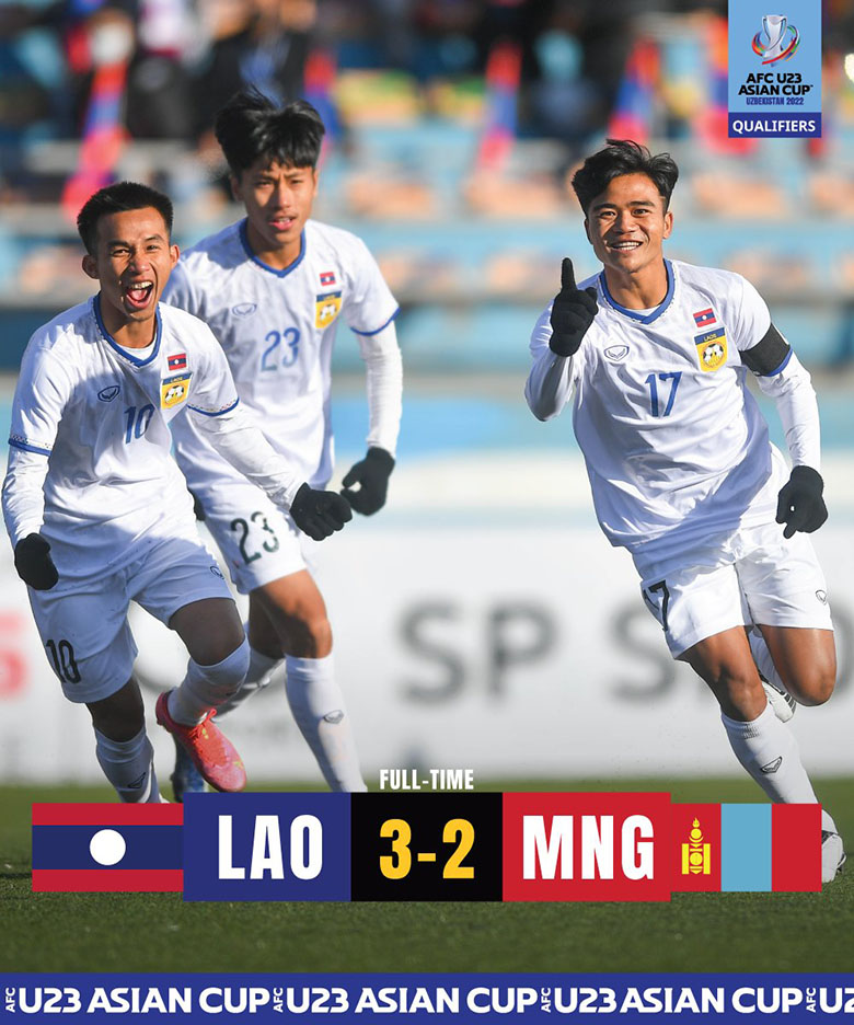 Lào thắng ngược Mông Cổ, giải cứu Thái Lan tại VCK U23 châu Á 2022 - Ảnh 1