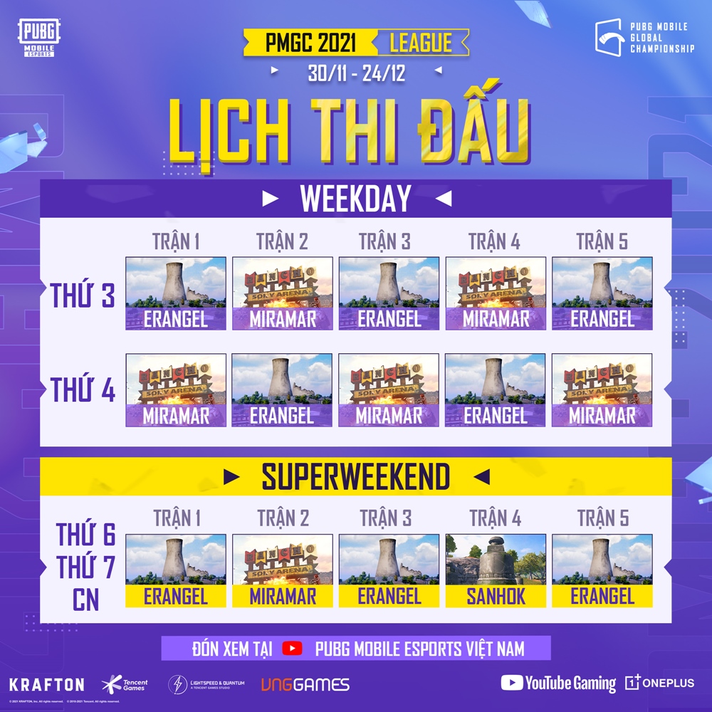 Lịch thi đấu Chung Kết Thế Giới PUBG Mobile PMGC 2021 - Ảnh 1