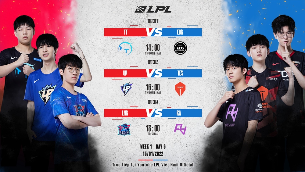 TRỰC TIẾP LPL mùa Xuân 2022 ngày 15/1: TT vs EDG, UP vs TES, LNG vs RA - Ảnh 1