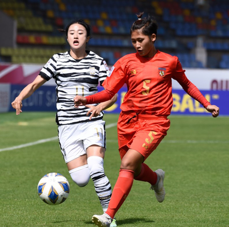 Kết quả Asian cup nữ 2022: Hàn Quốc đặt 1 chân vào tứ kết sau khi hạ Myanmar - Ảnh 1