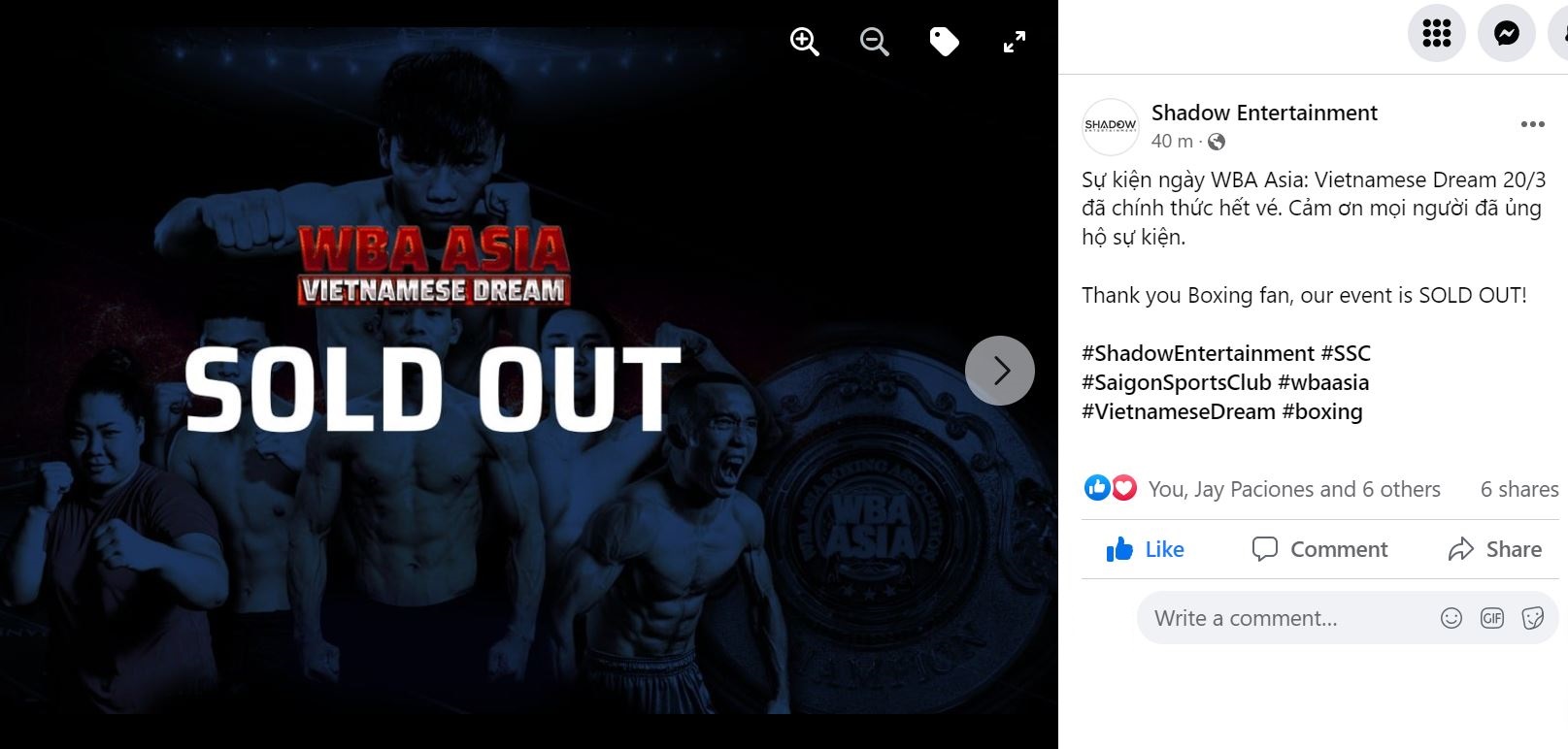 Sự kiện boxing WBA Asia: Vietnamese Dream cháy vé trước ngày thi đấu - Ảnh 1