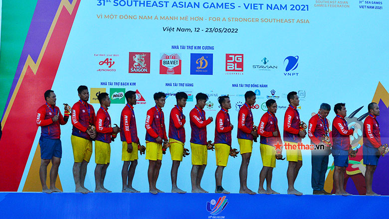 ĐT Bóng ném bãi biển Việt Nam đánh bại Thái Lan, giành HCV SEA Games 31 với thành tích toàn thắng - Ảnh 1