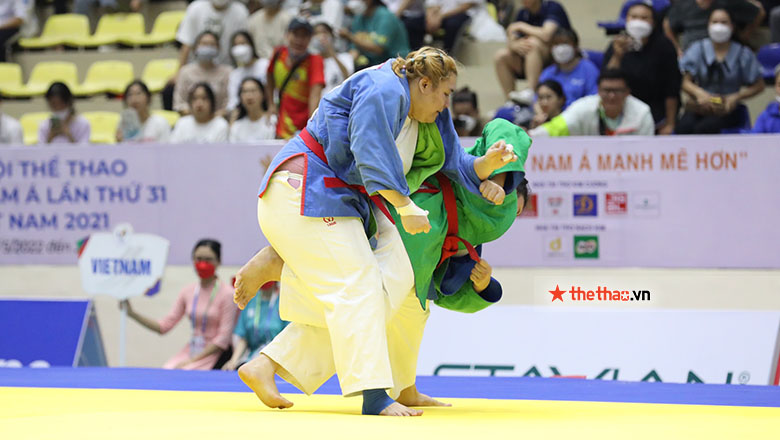 Kurash SEA Games 31: Thanh Thủy chấn thương, thua đáng tiếc võ sĩ Philippines - Ảnh 1