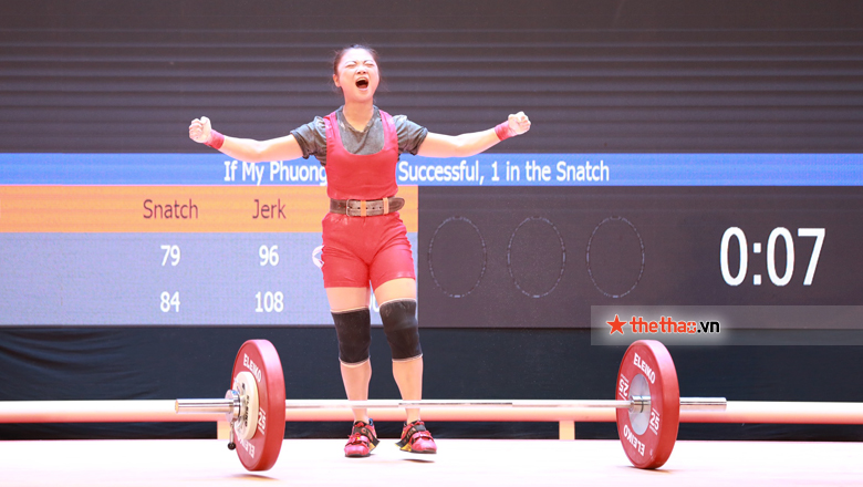 Khổng Mỹ Phượng phá kỷ lục SEA Games, giành HCV cử tạ đầu tiên cho Việt Nam - Ảnh 1