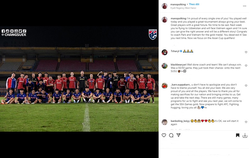 HLV Polking lên Instagram khích lệ tinh thần U23 Thái Lan sau thất bại ở SEA Games 31 - Ảnh 1