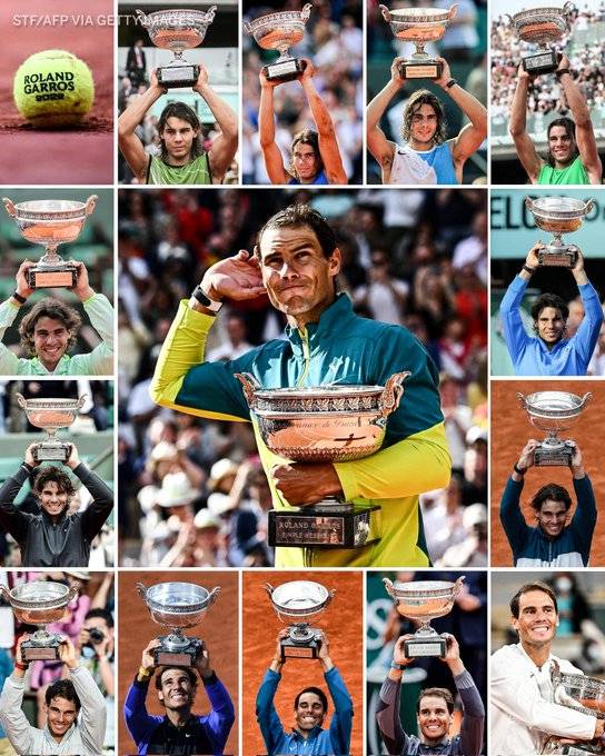 Nadal lập hàng loạt kỷ lục sau chức vô địch Roland Garros 2022 - Ảnh 3