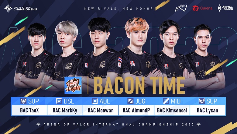 Liên Quân Mobile: Đội hình Bacon Time tham dự AIC 2022 - Ảnh 1