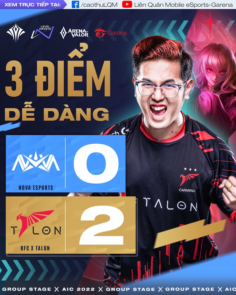 AIC 2022: KFC x Talon nhẹ nhàng lấy 3 điểm trước Nova Esports - Ảnh 1