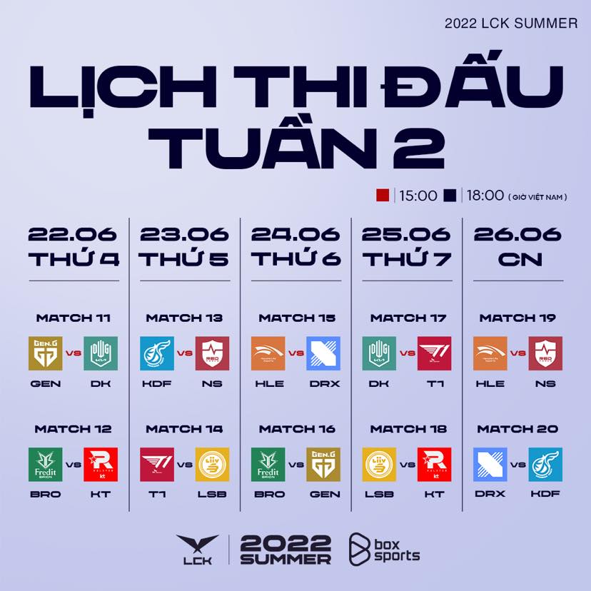 Lịch thi đấu LCK mùa Hè 2022 tuần 2 - Ảnh 1