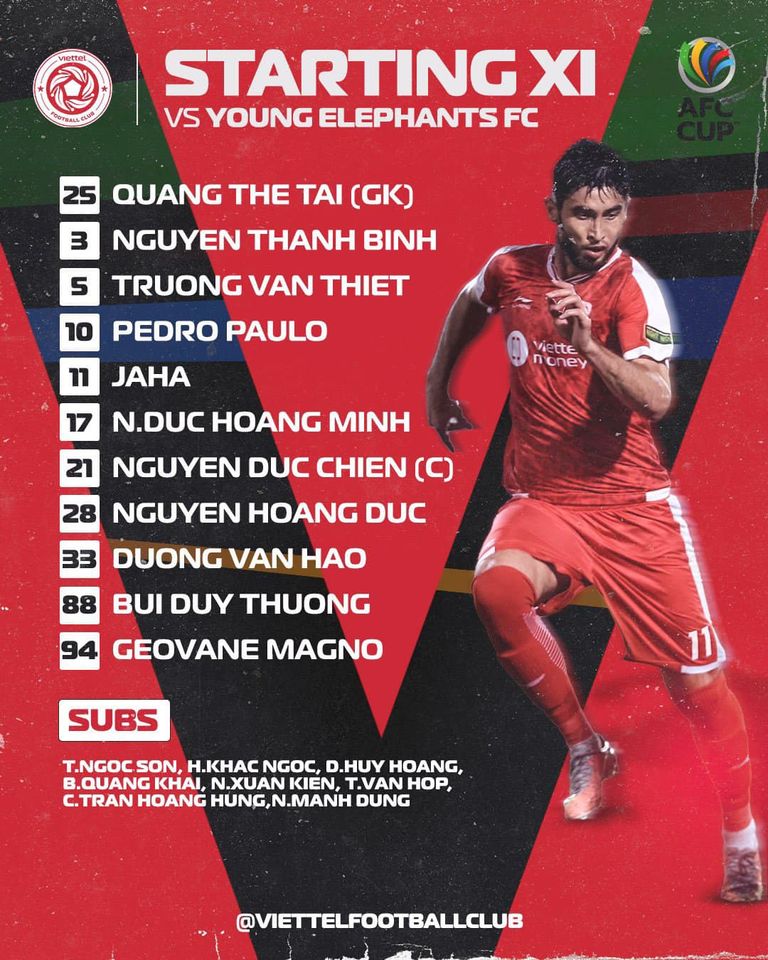 Đội hình xuất phát Viettel đấu Young Elephants: Nhâm Mạnh Dũng dự bị - Ảnh 1