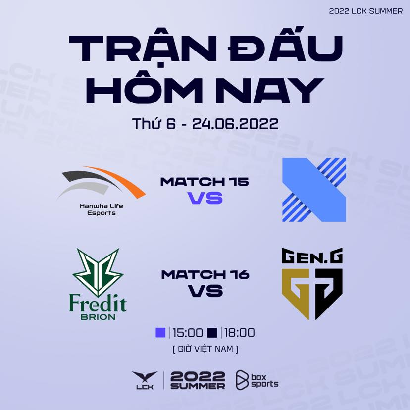 TRỰC TIẾP LCK mùa Hè 2022 ngày 24/6: HLE vs DRX, BRO vs GEN - Ảnh 1