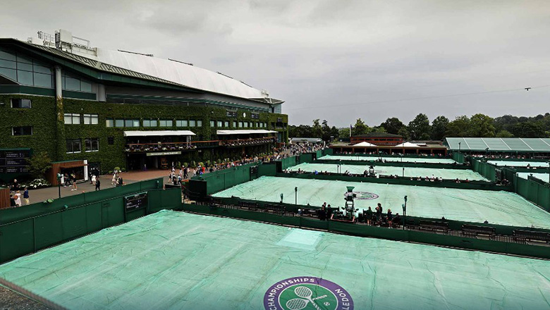 Loạt trận vòng 1 Wimbledon 2022 phải tạm hoãn vì trời mưa - Ảnh 1