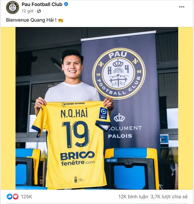 Fanpage của Pau FC tăng tương tác đột biến nhờ Quang Hải - Ảnh 1