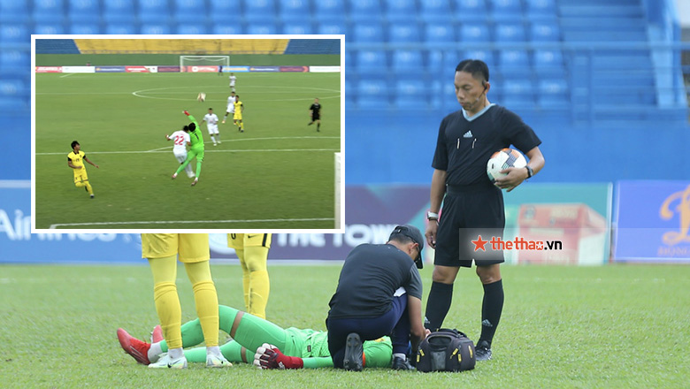 Thủ môn U19 Malaysia đi cấp cứu vì chấn thương vùng đầu ở trận gặp Myanmar - Ảnh 4