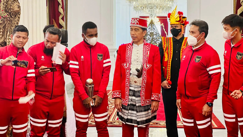 U16 Indonesia được vinh danh tại phủ Tổng thống sau chức vô địch Đông Nam Á - Ảnh 2