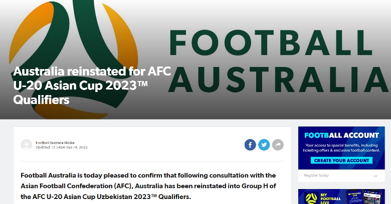 Australia được khôi phục suất dự vòng loại U20 Châu Á 2023 - Ảnh 3