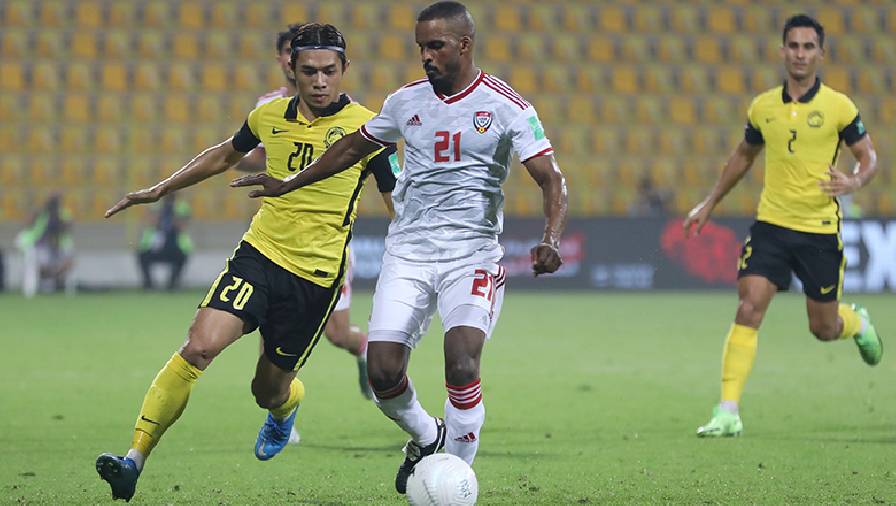 kết quả uae và malaysia Malaysia thua đậm UAE, tình thế vòng loại World Cup 2022 trở nên khó lường