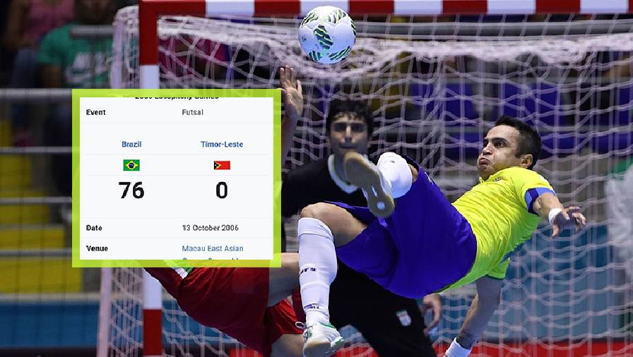 viet nam vs brazil ĐT Futsal Việt Nam coi chừng, Brazil từng lập kỷ lục thắng 76-0